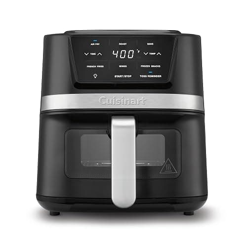 Cuisinart Air Fryer, 2.6-Quart Compact Basket Fryer with 3 Cooking Functions to Air Fry, Roast, and Bake, 3 Airfryer Presets, Dishwasher-Safe Parts, AIR-80, Stainless Steel & Black